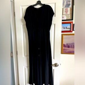 Boston Proper Front Slit Black Pullover Dress
